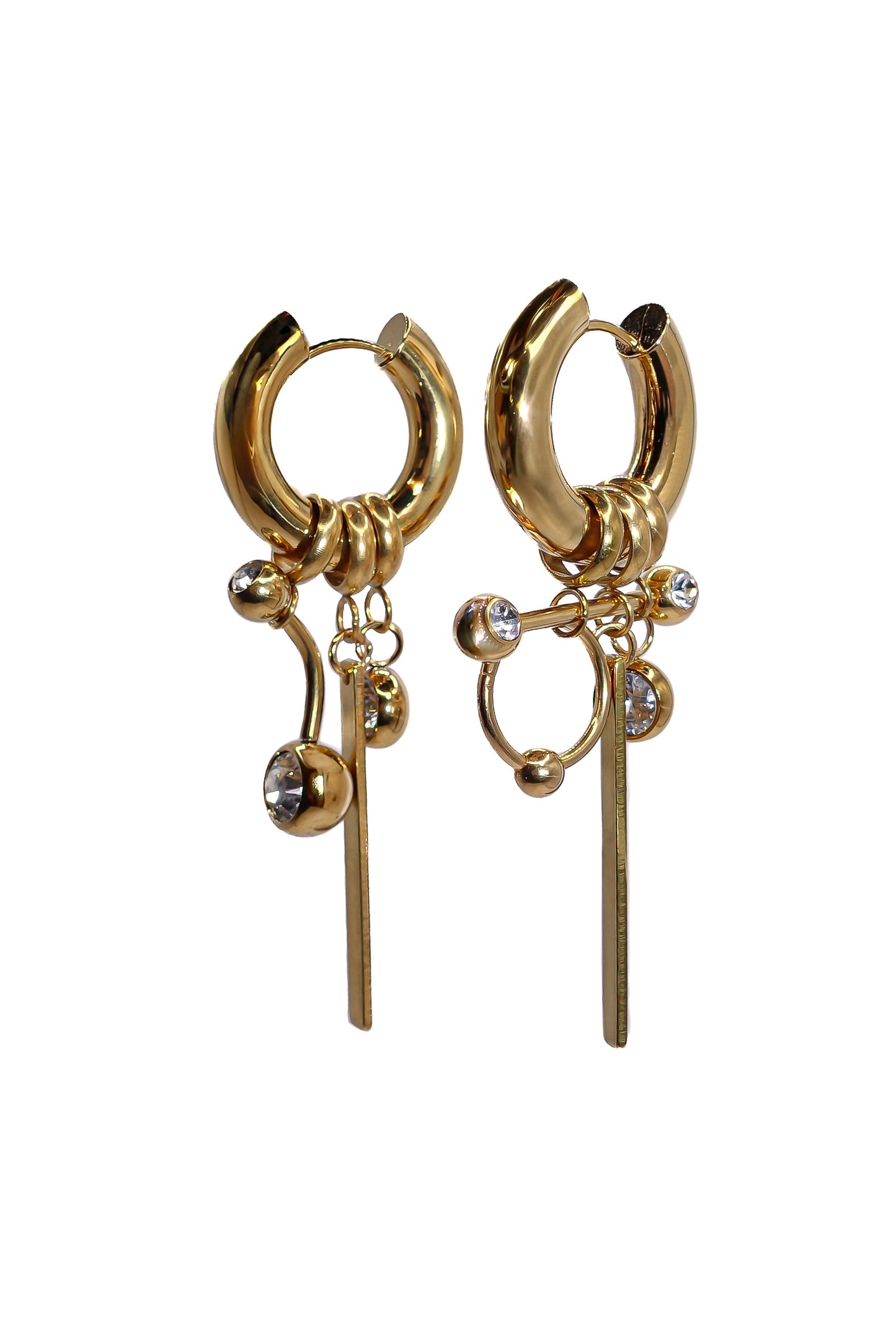 Chunky Piercing Earrings Gold