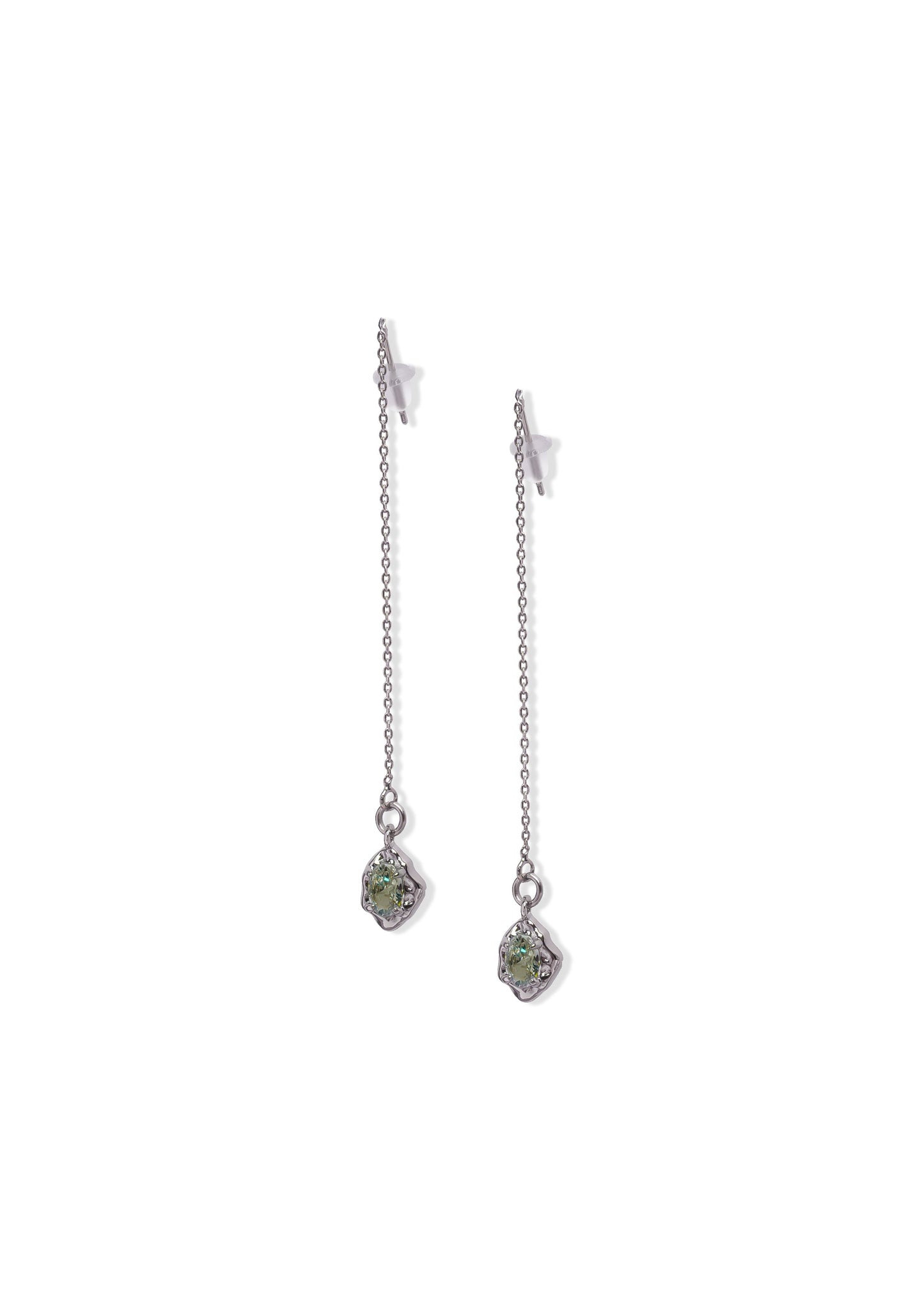 Threader Earrings - Green