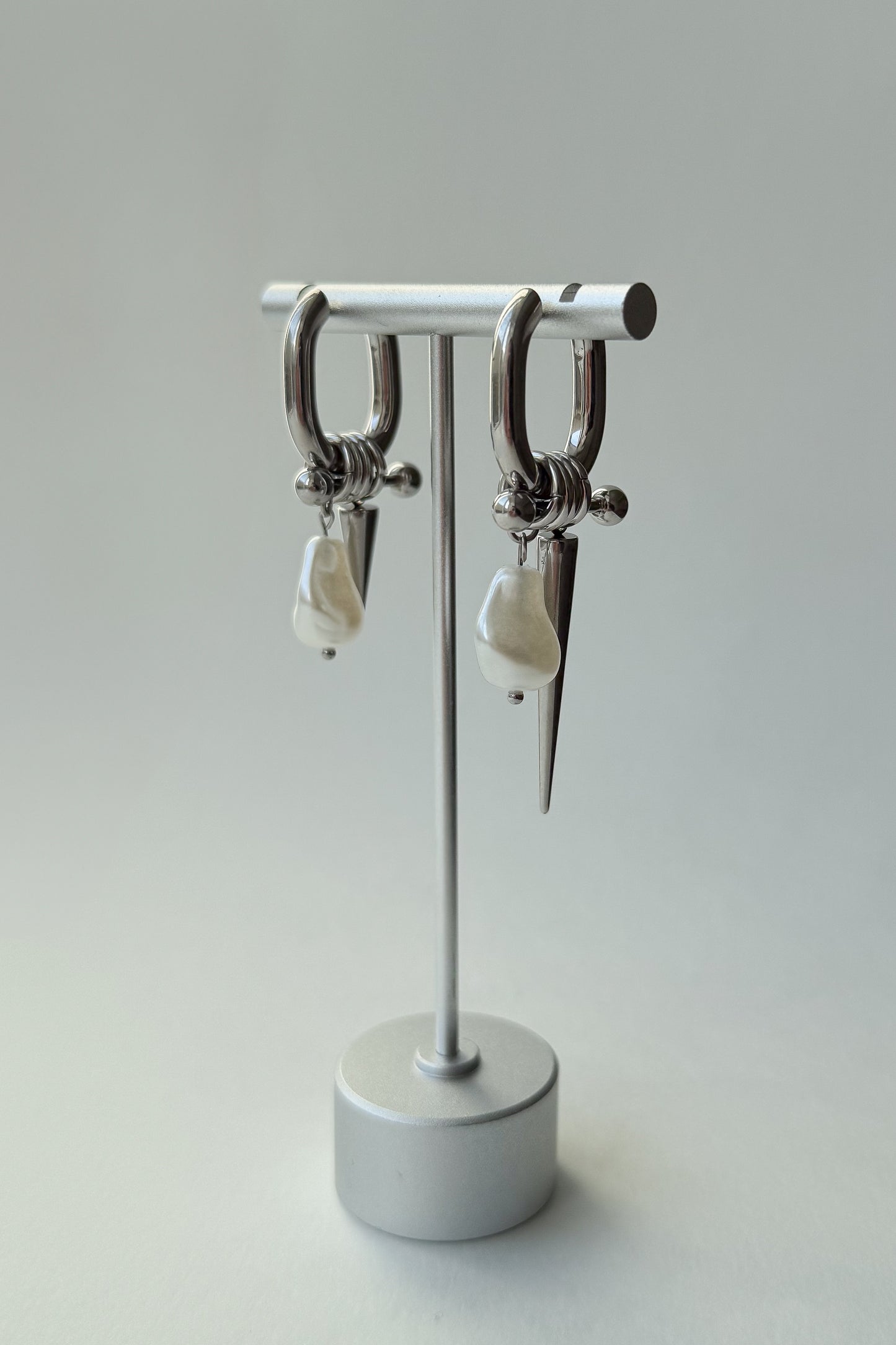 Spiky Pearl Hoops