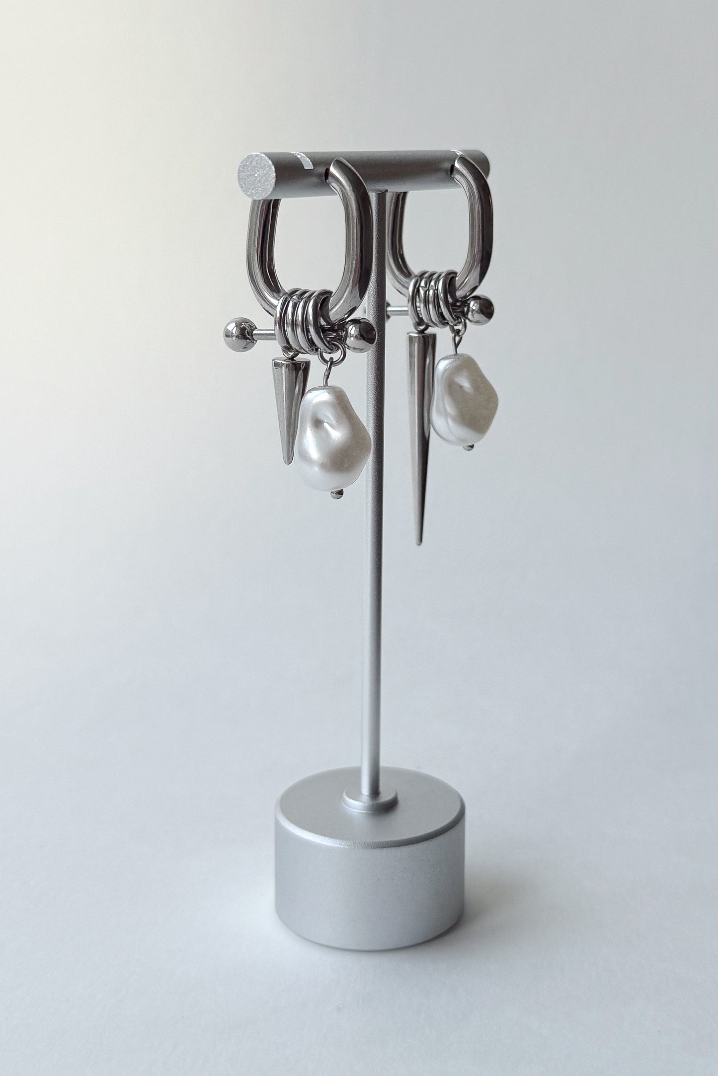 Spiky Pearl Hoops