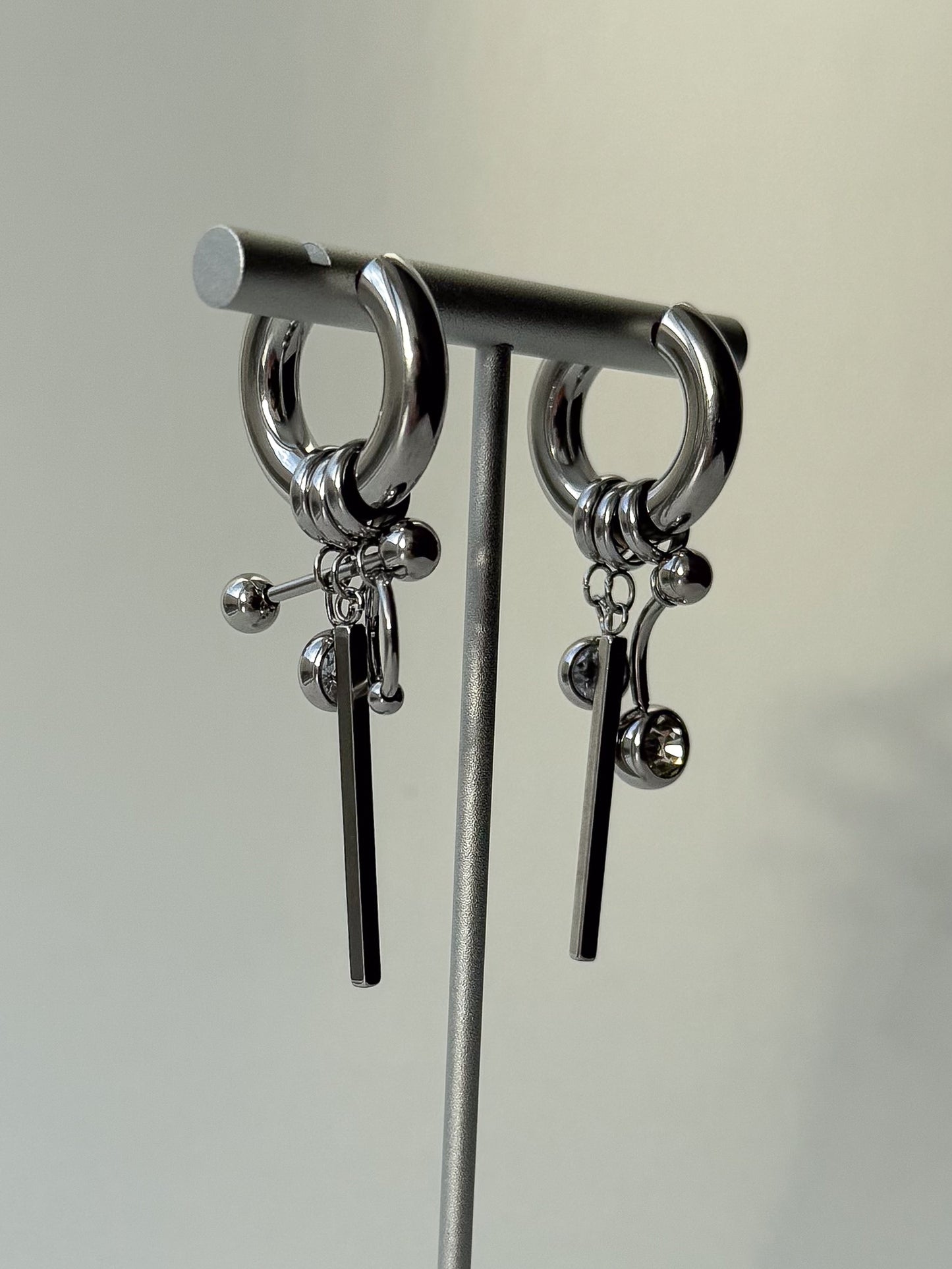 Silver (Blinged) Piercing Hoops
