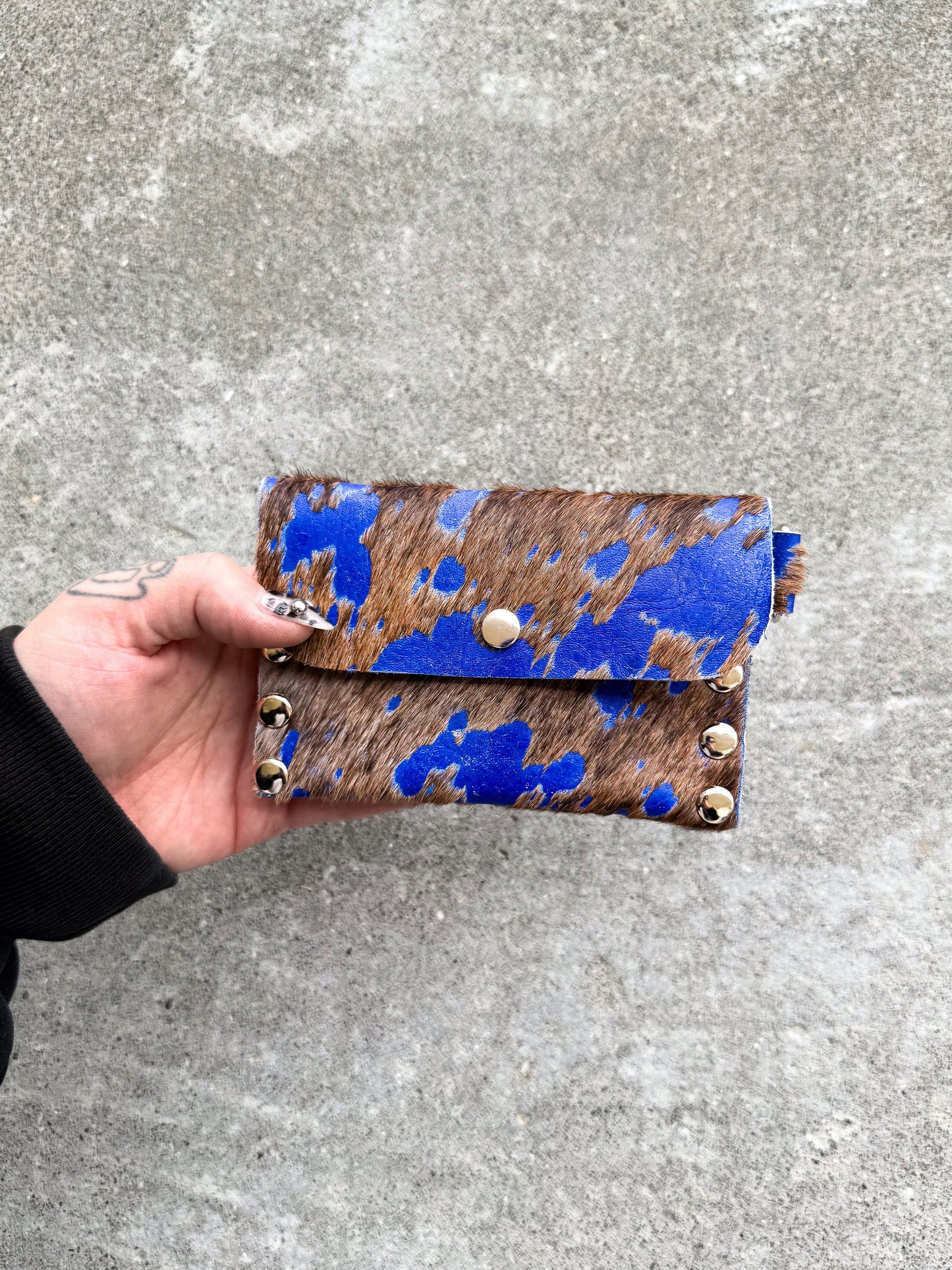 Blue Brindle Cowhide Wallet