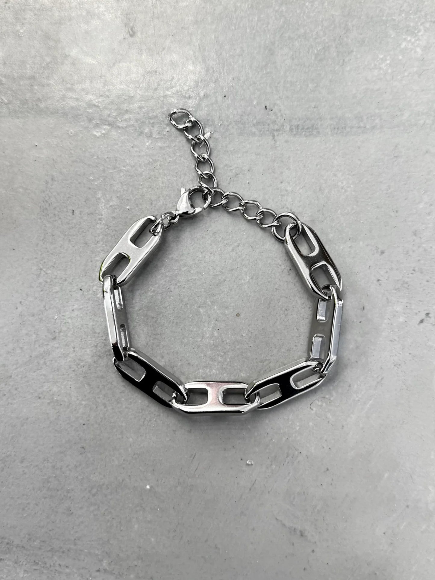 Chunky Steel Oval Bracelet