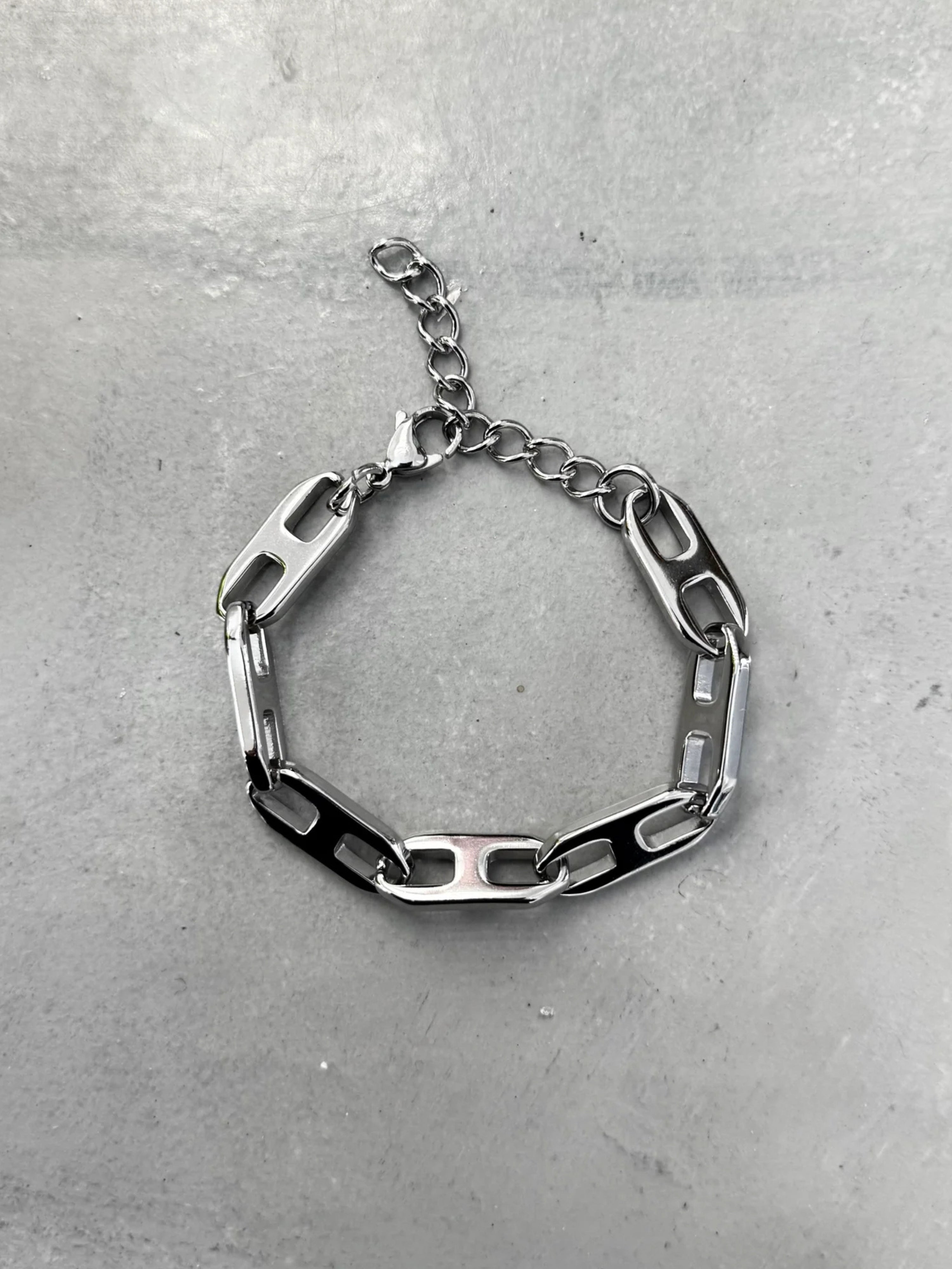 Chunky Steel Oval Bracelet