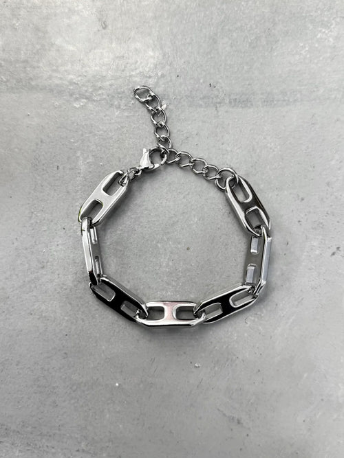 Chunky Steel Oval Bracelet