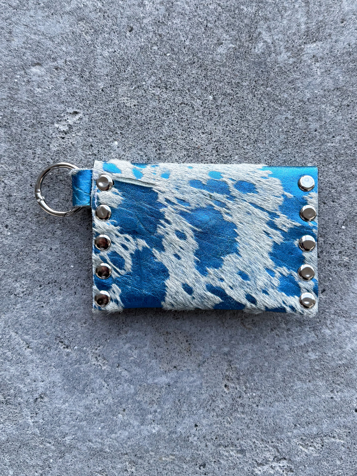 Blue Metallic Cowhide Wallet
