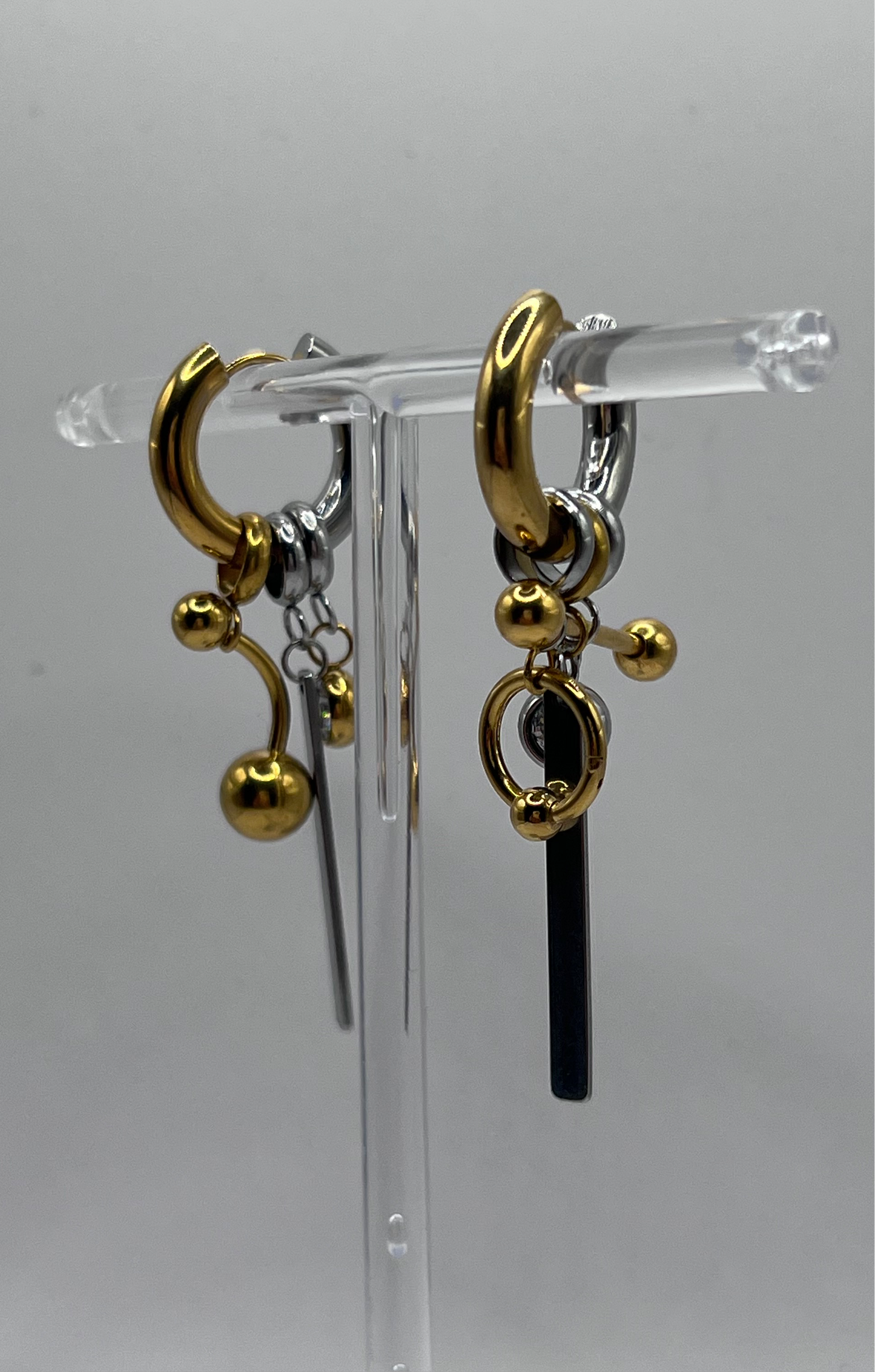 Silver&Gold Piercing Earrings