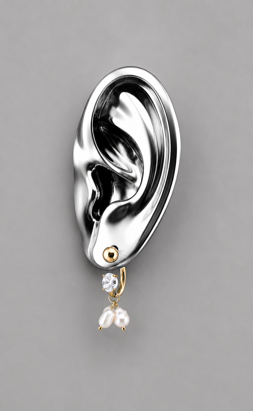 Pearl Hoops - Gold