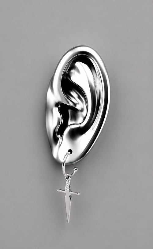 Mini Sword Earrings - Silver