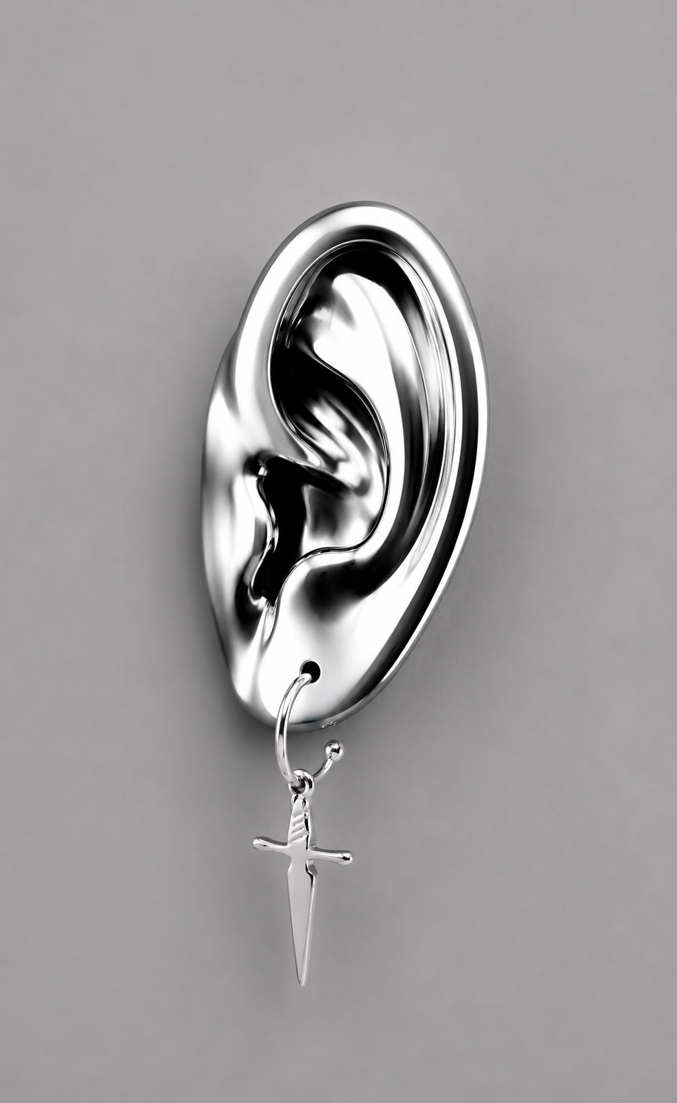Mini Sword Earrings - Silver