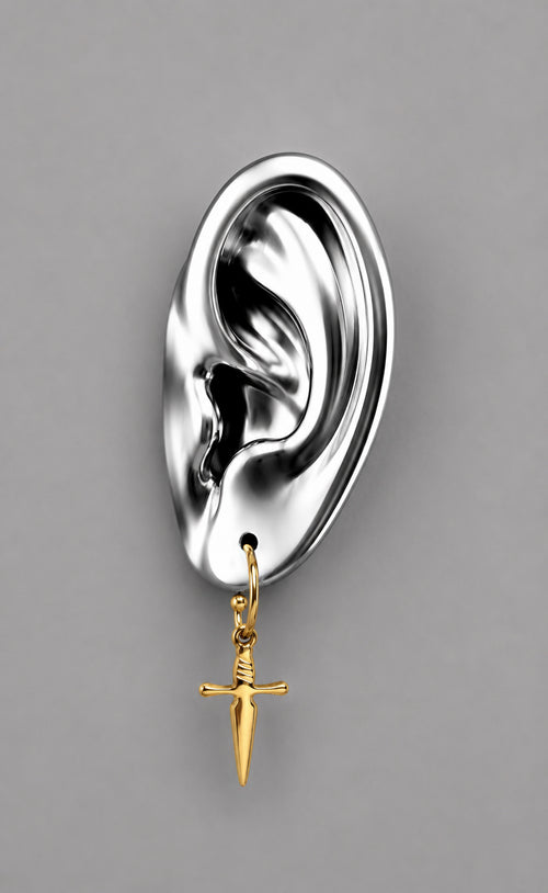 Mini Sword Earrings - Gold