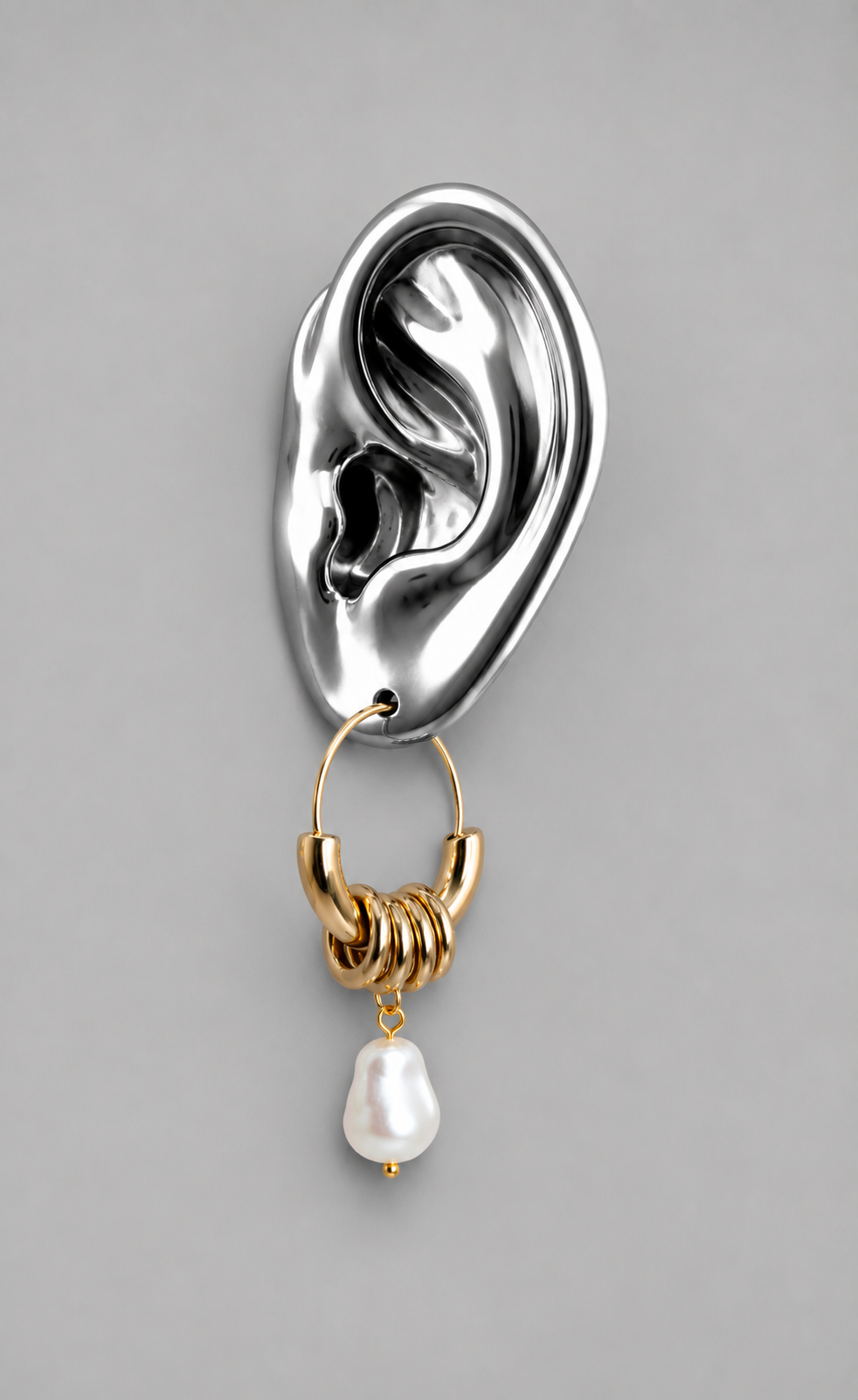 Pearl Hoops - Gold