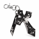 Cowhide Cross Keychain