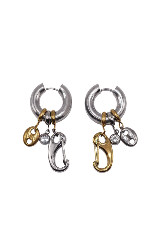 Chunky Silver Mis-Match Earrings