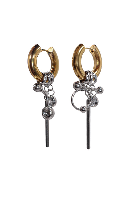 (Pre-Order) Chunky Piercing Earrings Gold&Silver