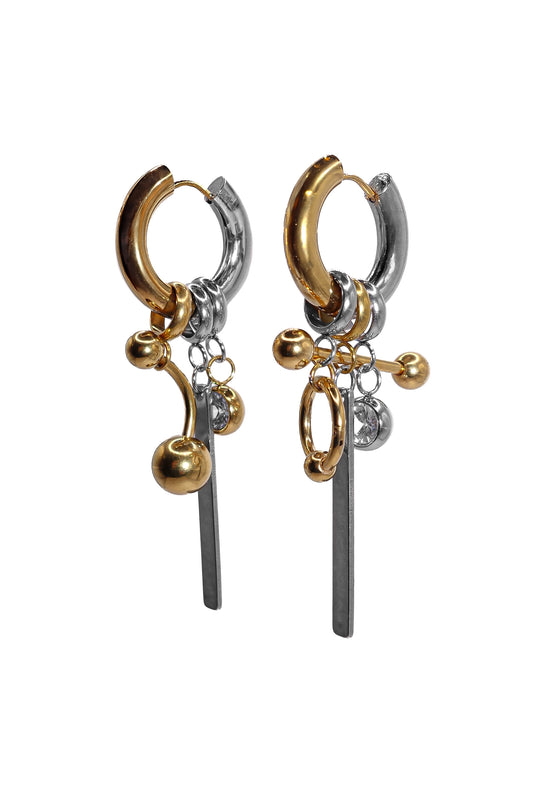 Silver&Gold Piercing Earrings