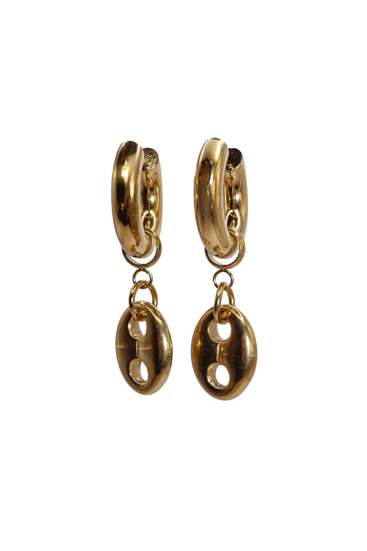 Chunky Gold Pig Nose Earrings