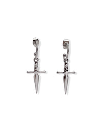 Mini Sword Earrings - Silver