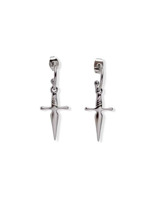 Mini Sword Earrings - Silver