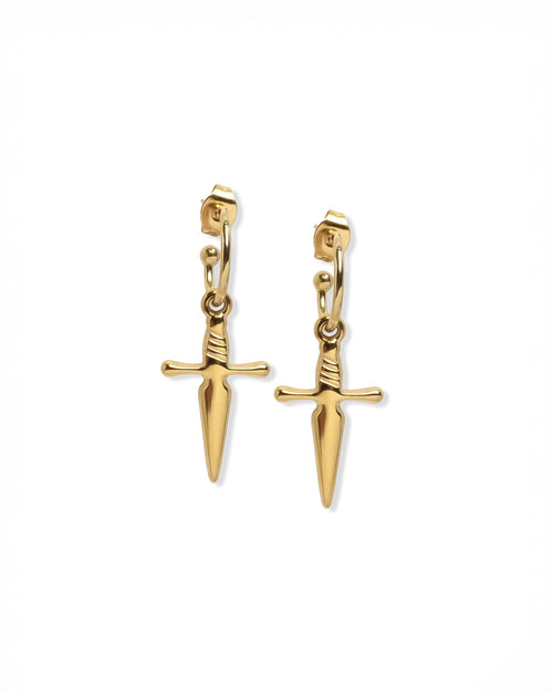 Mini Sword Earrings - Gold