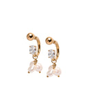 Pearl Hoops - Gold