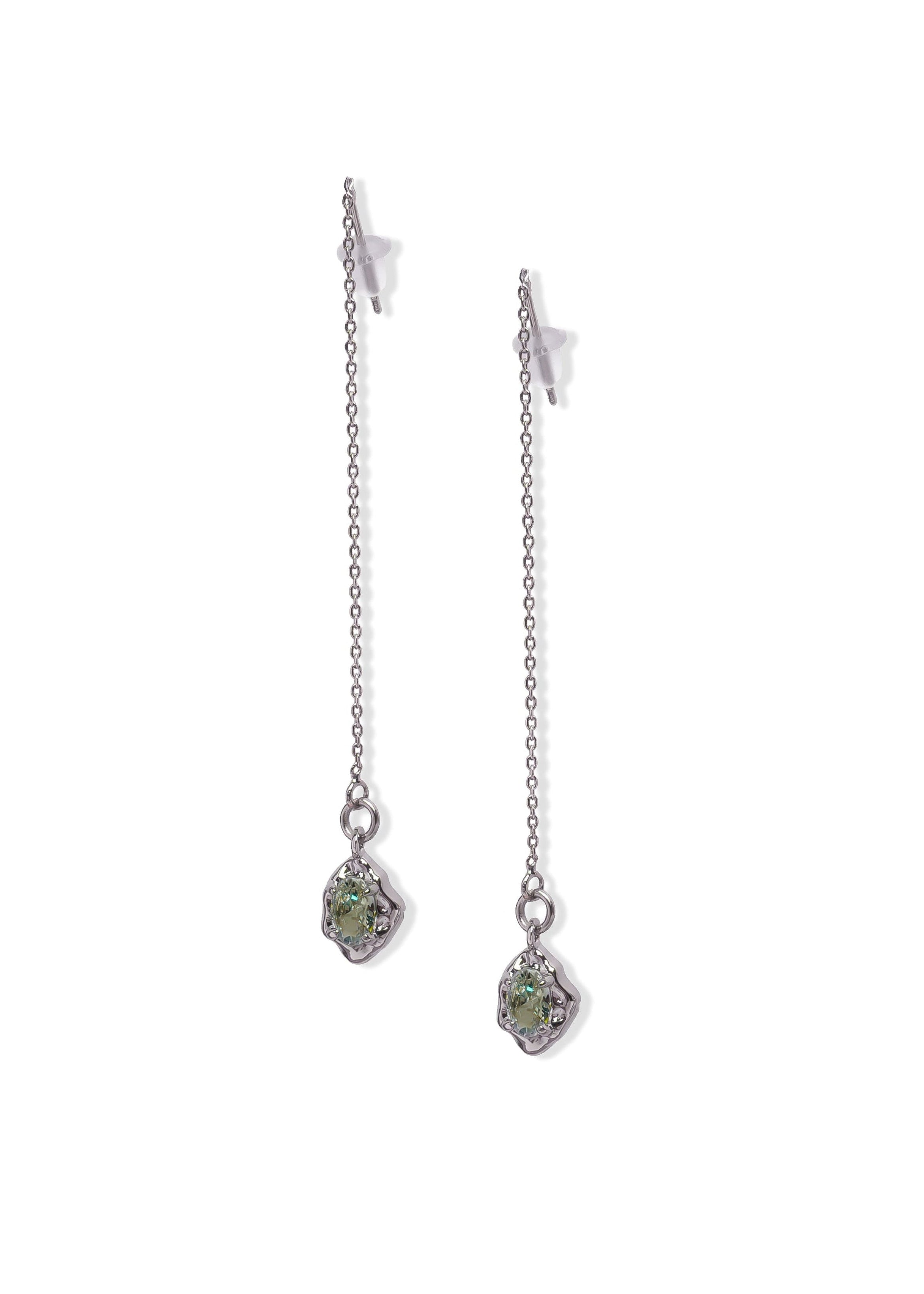 Threader Earrings - Green