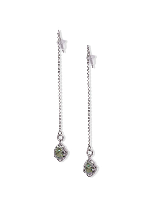 Threader Earrings - Green