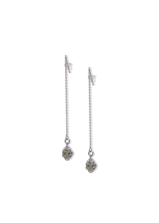 Threader Earrings - Green