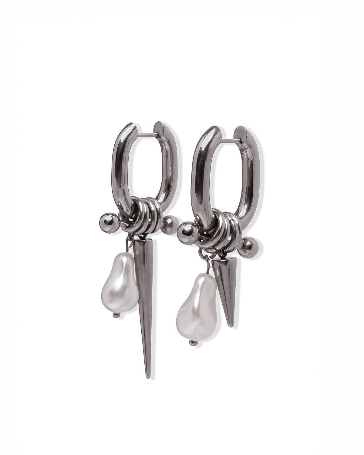 Spiky Pearl Hoops