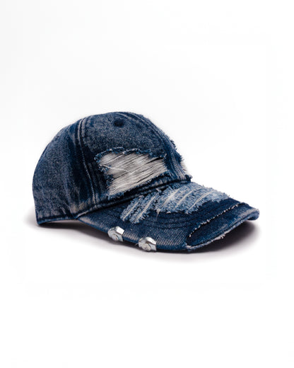 Distressed Cap - Washed Denim