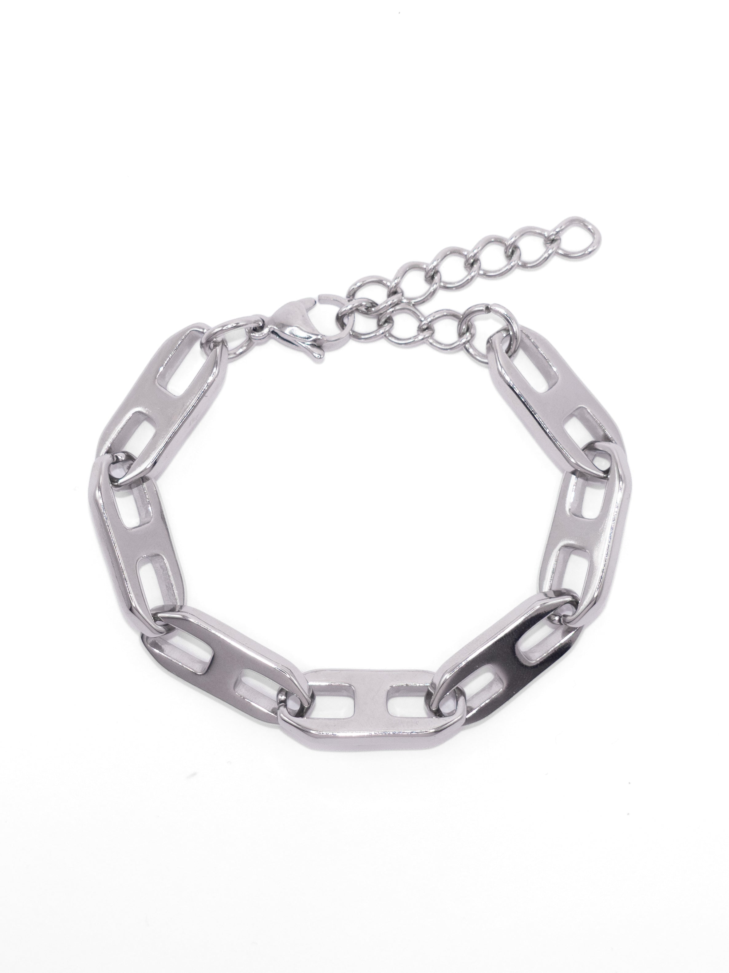 Chunky Steel Oval Bracelet