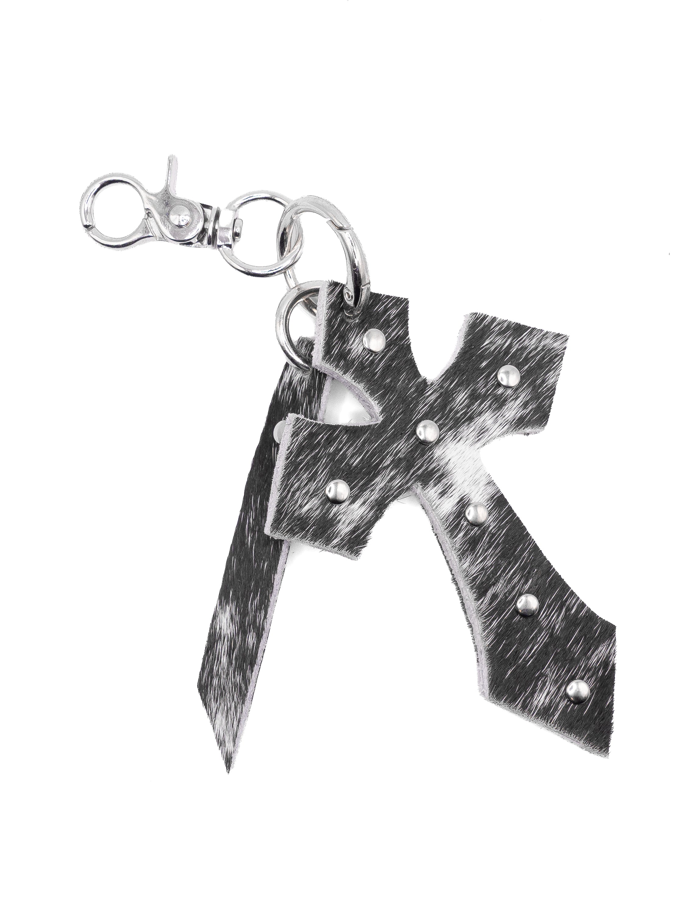Cowhide Cross Keychain