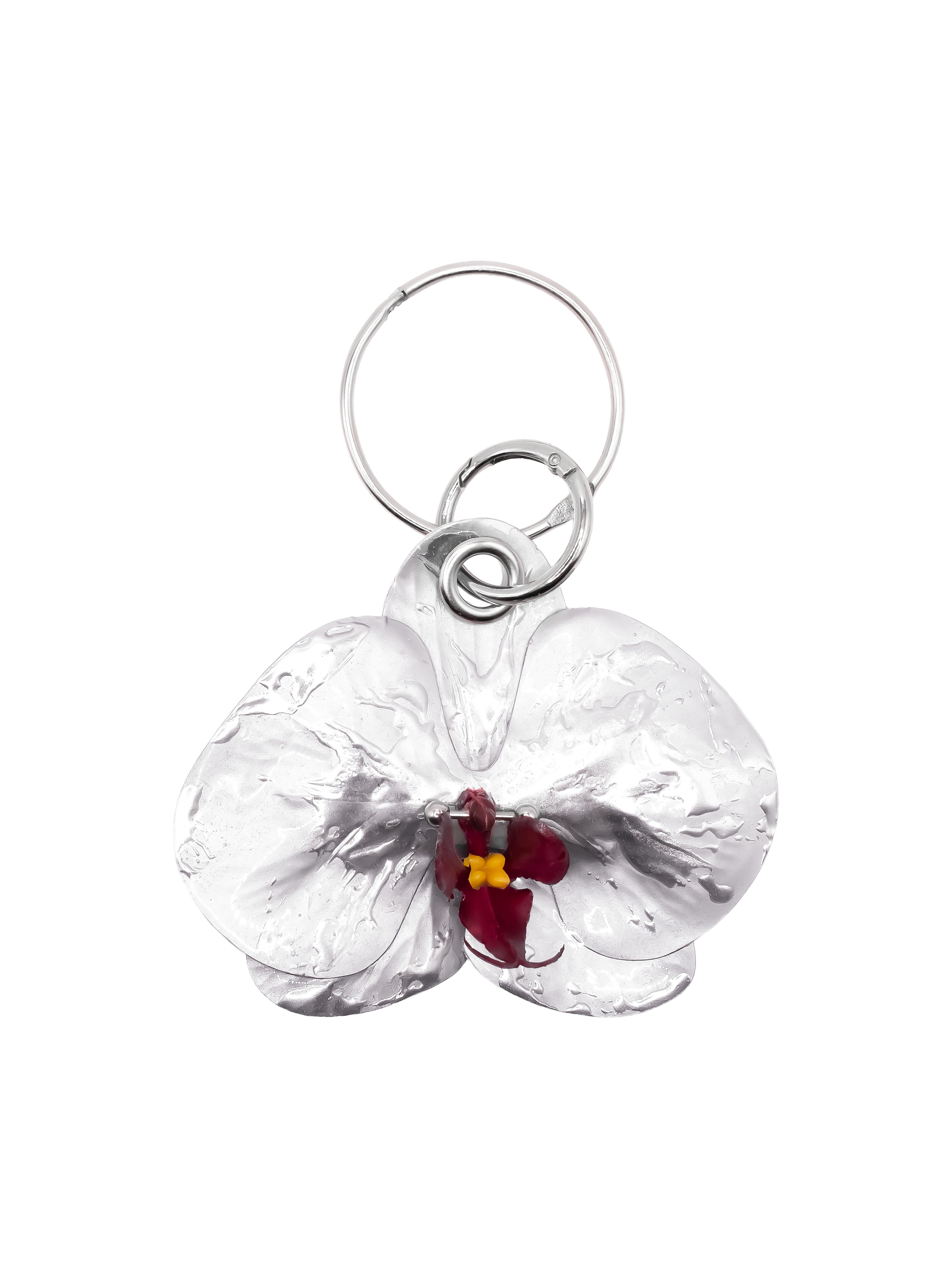 Liquid Chrome Orchid Bag Charm