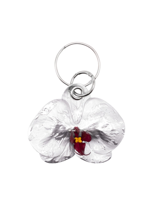Liquid Chrome Orchid Bag Charm