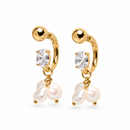 Pearl Hoops - Gold