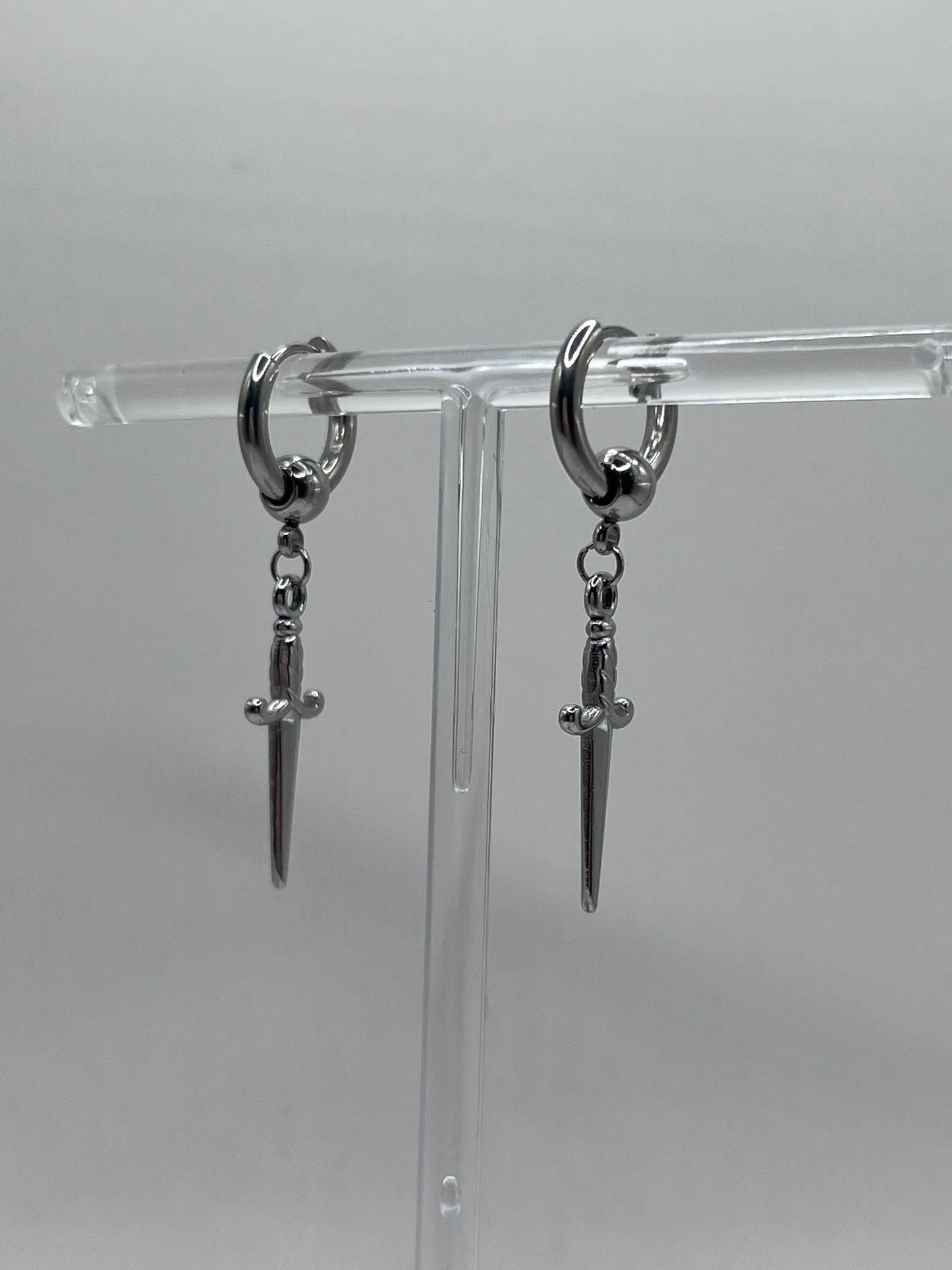 Mini Silver Dagger Earrings