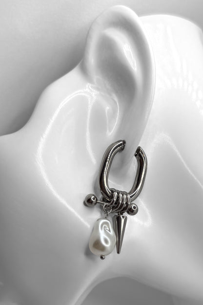 Spiky Pearl Hoops