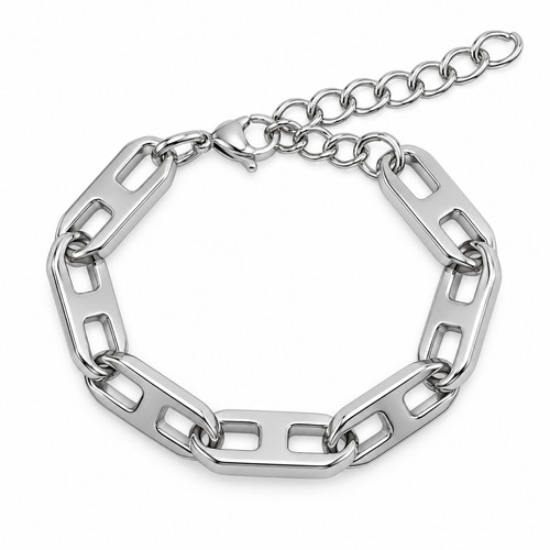 Chunky Steel Oval Bracelet
