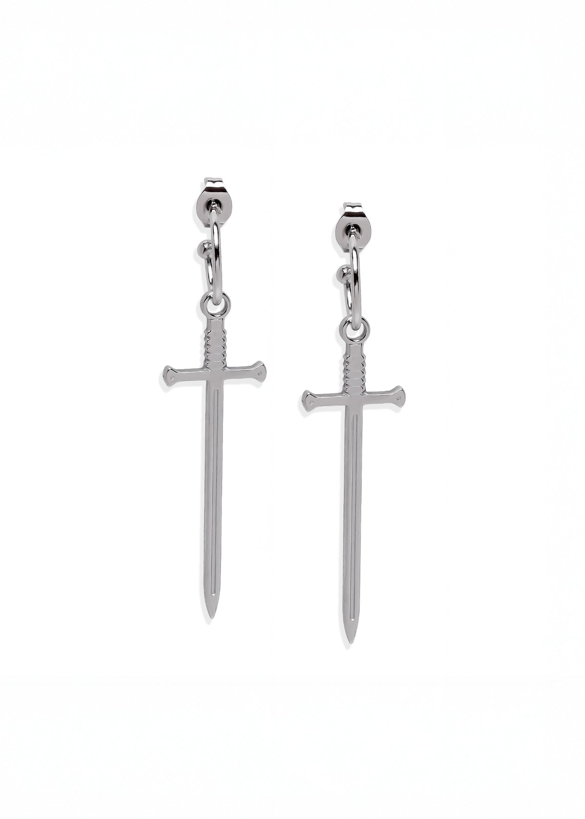 Sword Earrings - Silver