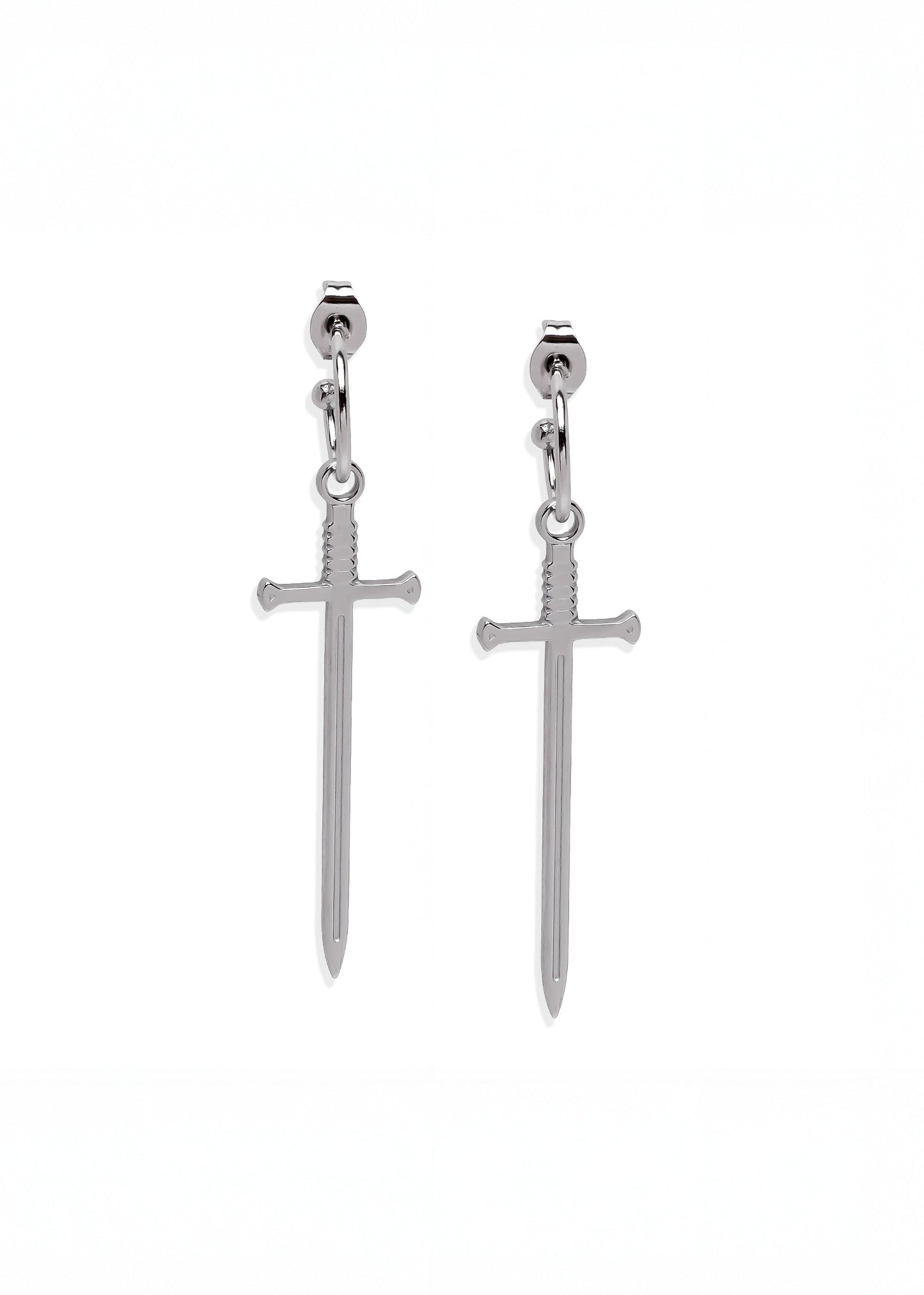 Sword Earrings - Silver