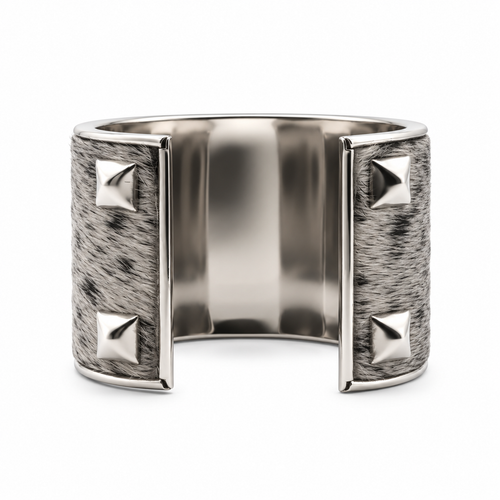 Cowhide Bangle Cuff Bracelet
