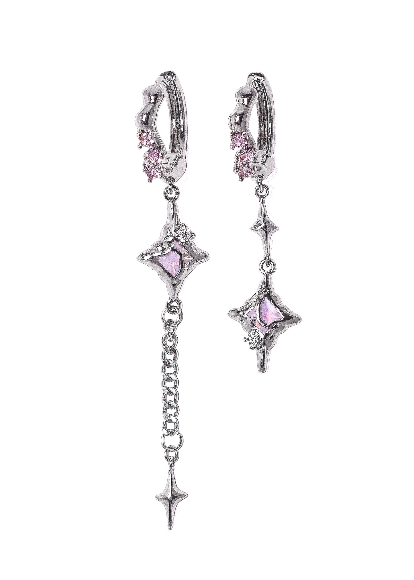 Pink Dangly Earrings