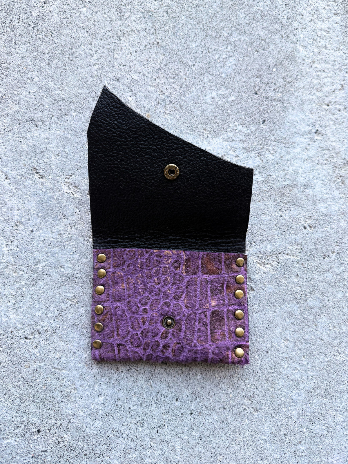 Purple Leather Coin Purse