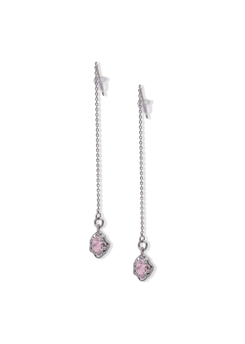 Threader Earrings - Pink